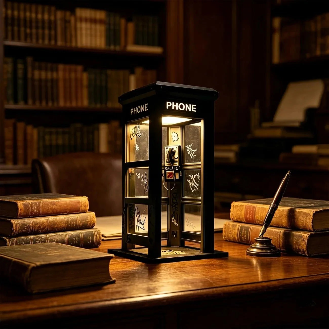 ✨Vintage hangulatot teremtő lámpa, telefonfülke stílusban