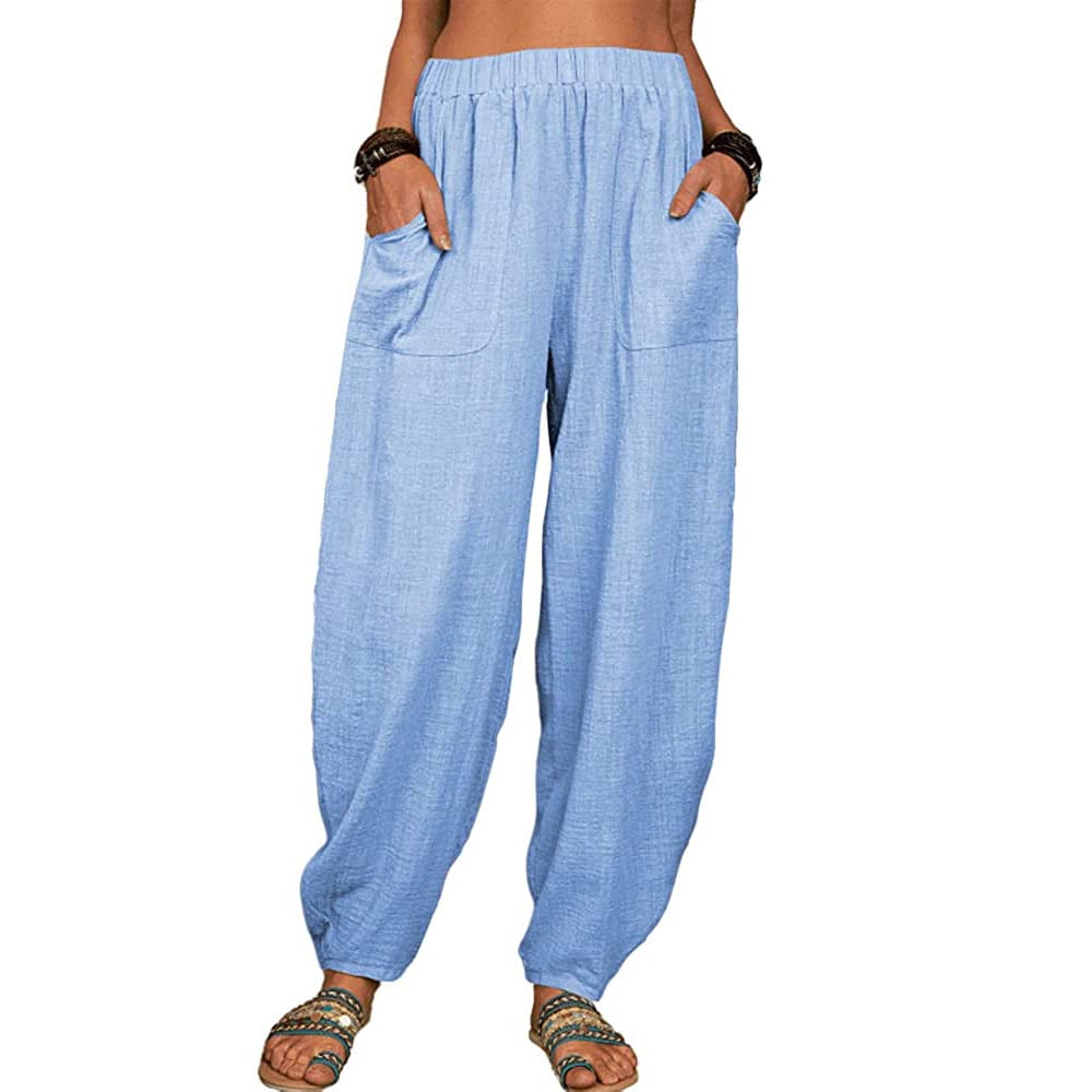 Loose cotton linen casual harem pants