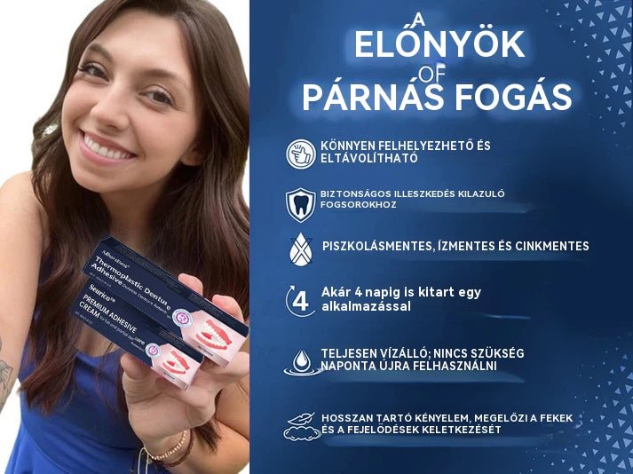 AdhereDent® fogsorragasztó – stabilitás és természetes viselési kényelem