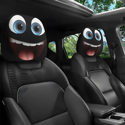 😆 Vicces autós fejtámla huzatok rajzfilm motívummal - 2D, univerzális 2D méret 🚗