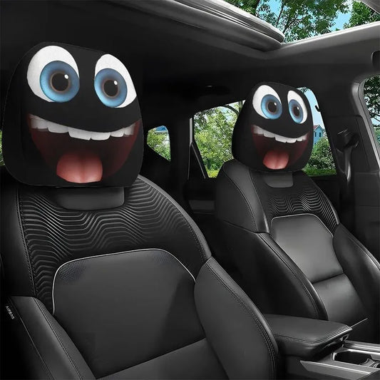 😆 Vicces autós fejtámla huzatok rajzfilm motívummal - 2D, univerzális 2D méret 🚗