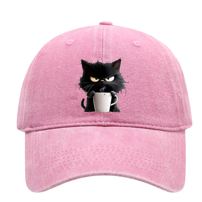 😻Imádnivaló fekete vintage baseballsapka macskával