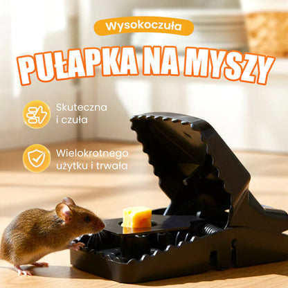 Újrafelhasználható patkánycsapda nagyon érzékeny kioldó mechanizmussal