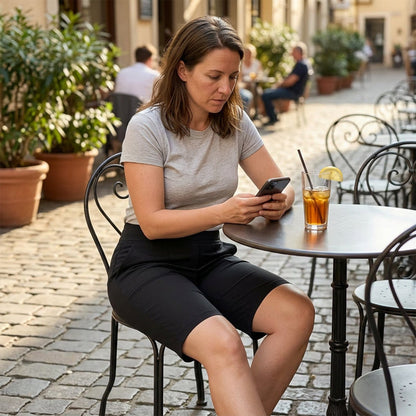 Kényelmes női rövidnadrág rugalmas anyagból gyalogláshoz