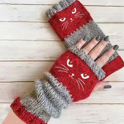 ❄️😻 Ujjatlan kesztyű macskás hímzéssel – meleg és stílusos télre ❄️