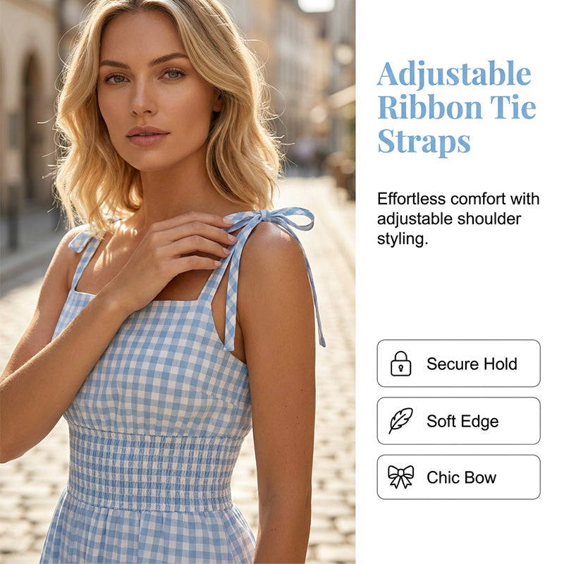 Retro maxi ruha kockás mintával