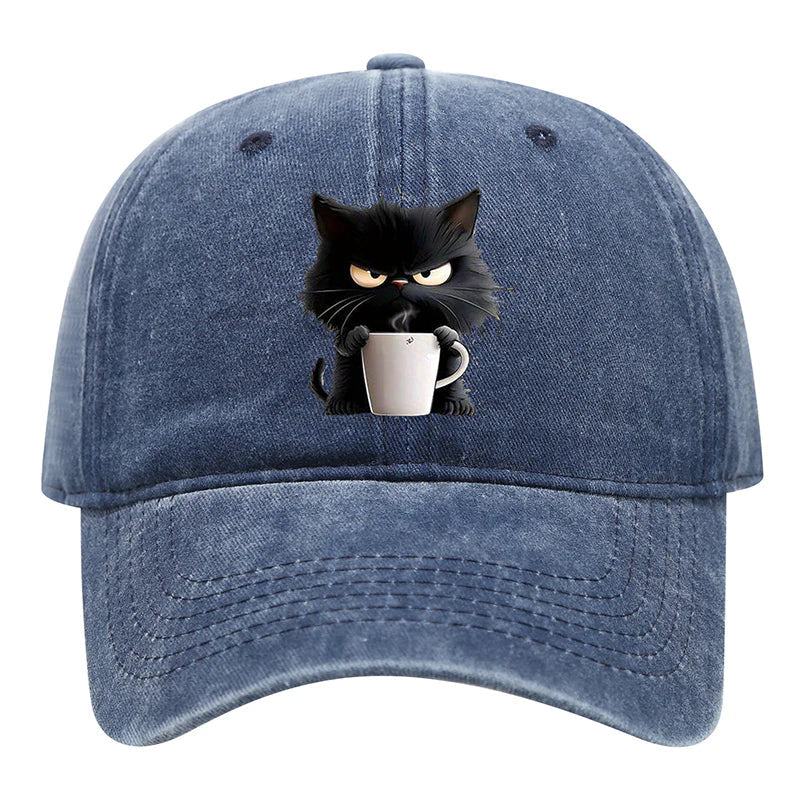 😻Imádnivaló fekete vintage baseballsapka macskával