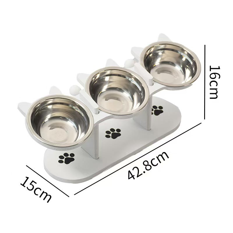🐾Kiemelt tál macskáknak és kutyáknak három tállal - csúszásmentes és stabil🥣🍽️✨