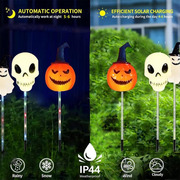 👻🎁6 db-os LED napelemes halloweeni talajfények