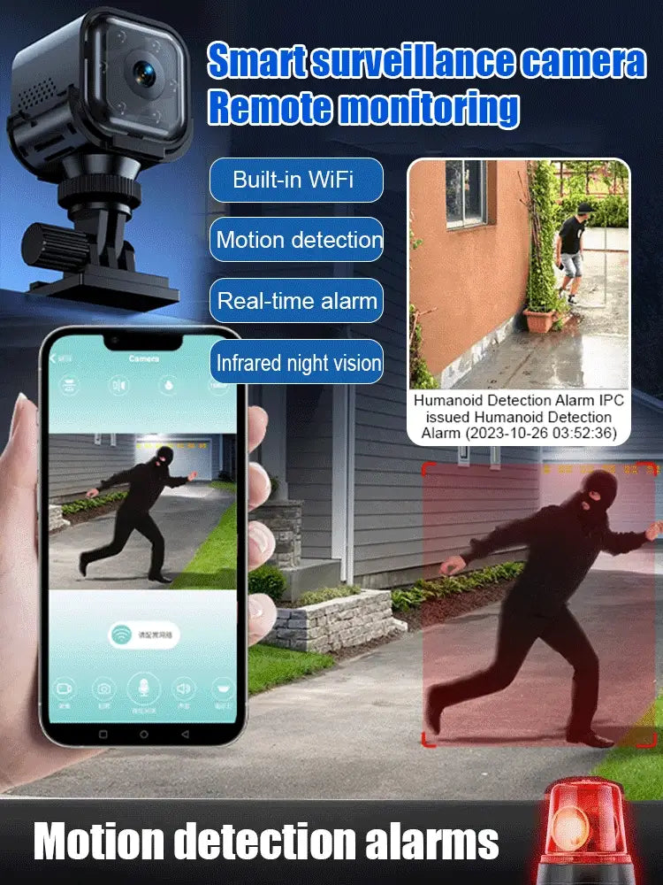 AS03 Okos WiFi-s biztonsági kamera – 1080P HD, éjjellátó, mozgásérzékelés, alacsony fogyasztású