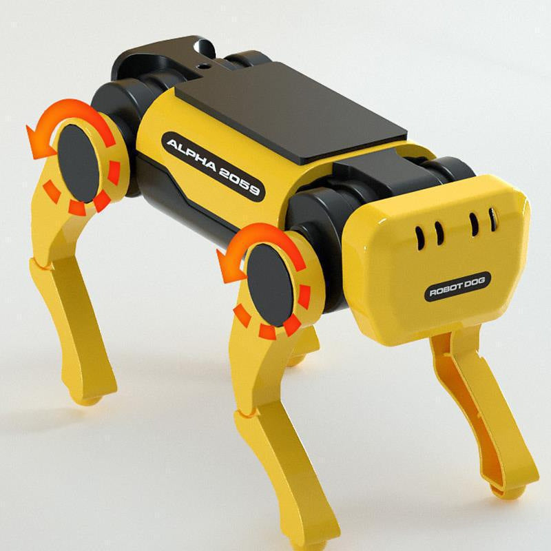 Napenergiával működő elektromos bionikus robotkutya, amely képes sétálni, miközben sütkérez a napon