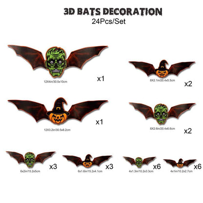 🦇Halloween 3D világító denevérek