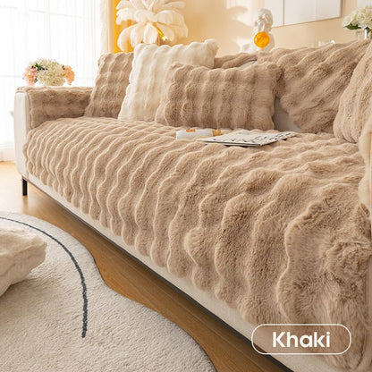 🛋️☁️ Vastag plüss nyúl kanapéhuzat❄️