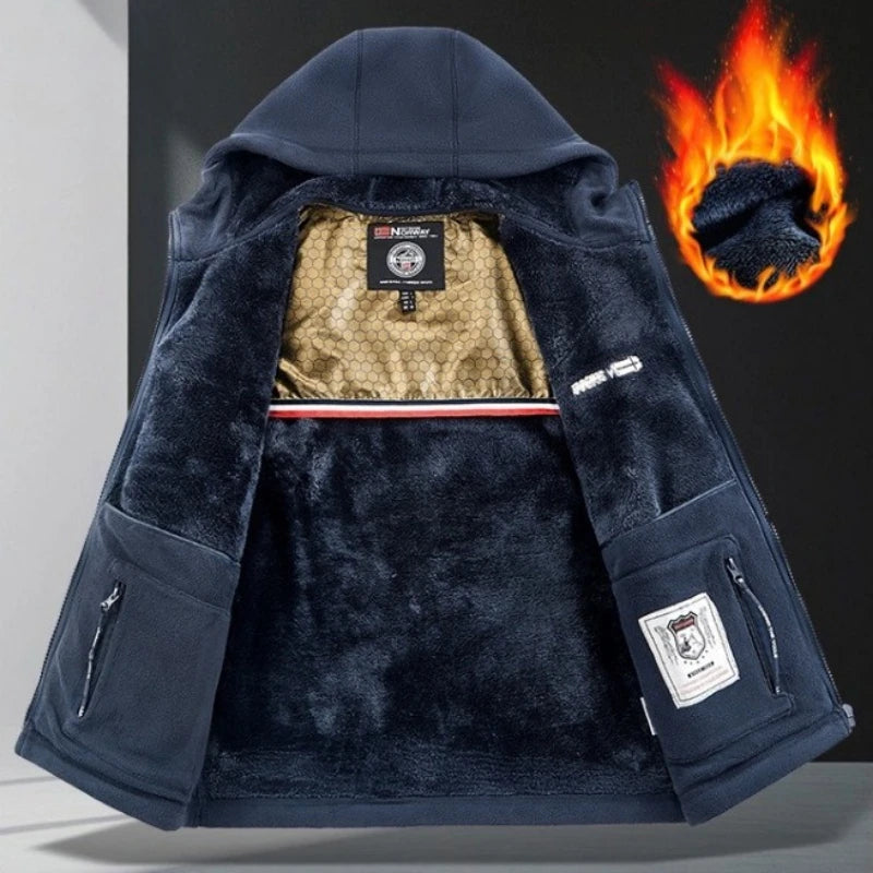 🔥 Férfi grafén Thermal Fleece Kabát – Ultrameleg téli kabát Heat-Lock béléssel és szélálló kialakítással
