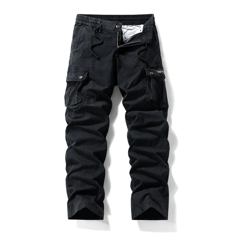 👖🛠️ Férfi taktikai nadrág 100% pamutból, khaki színben - sok zsebbel