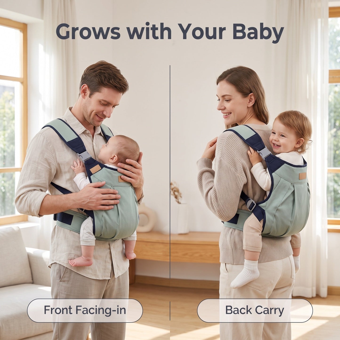 🤱Ergonomikus babahordozó deréktámasszal