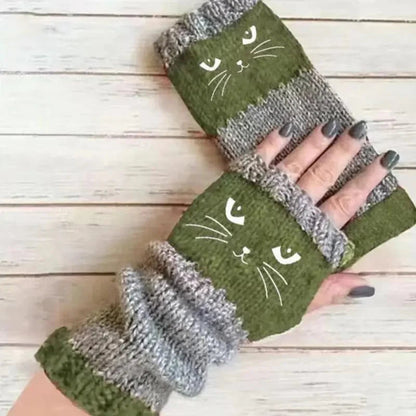 ❄️😻 Ujjatlan kesztyű macskás hímzéssel – meleg és stílusos télre ❄️