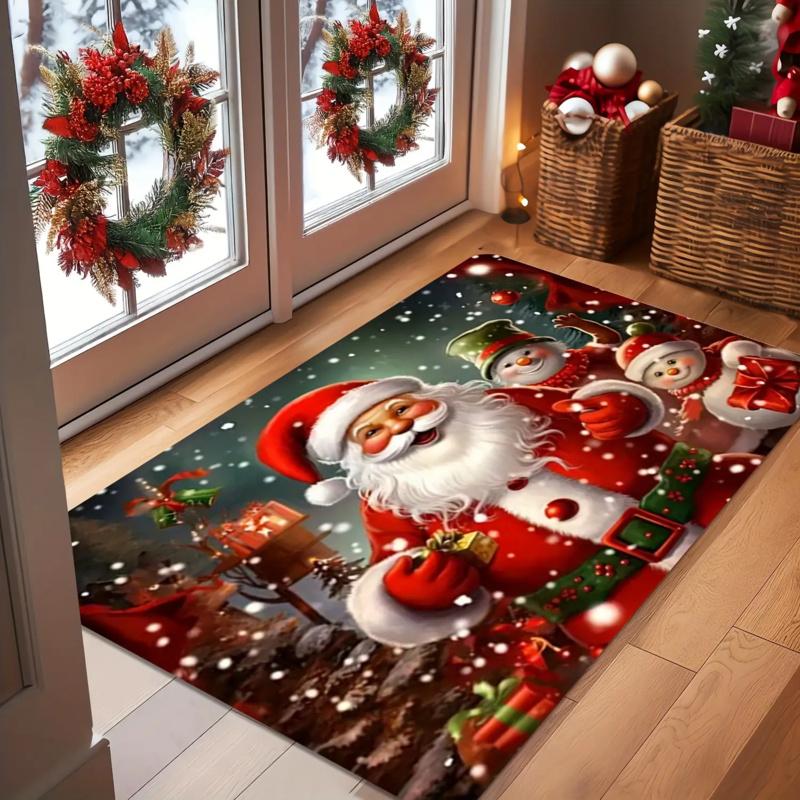 🎅 Karácsony előtti leárazás🎅 Karácsonyi konyhai lábtörlő Csúszásgátló szőnyeg Mosógépben mosható lábtörlő Kristálybársony