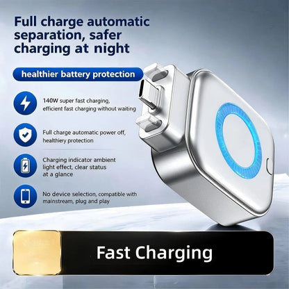 🛡️⚡Hordozható gyorstöltő adapter automatikus kikapcsolással