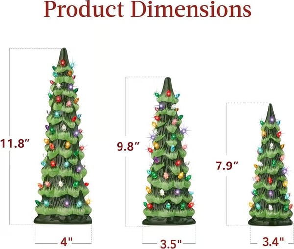 Hand-Painted Tabletop Christmas Trees