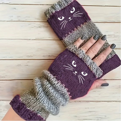 ❄️😻 Ujjatlan kesztyű macskás hímzéssel – meleg és stílusos télre ❄️