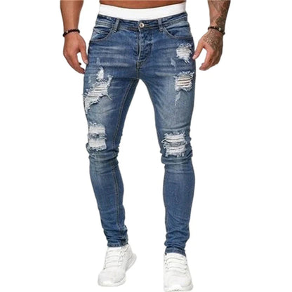 🔥🎁Új 50% KEDVEZMÉNY🔥Elegáns férfi skinny farmer kopott hatással