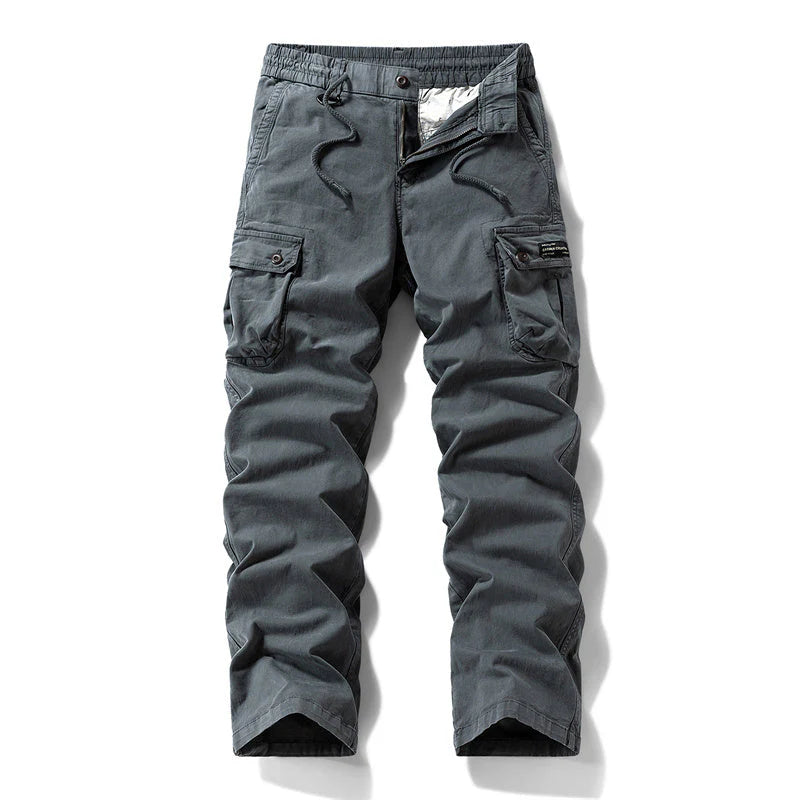 👖🛠️ Férfi taktikai nadrág 100% pamutból, khaki színben - sok zsebbel