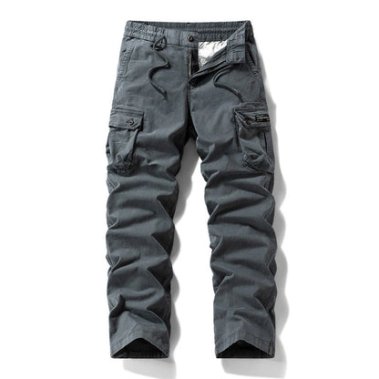 👖🛠️ Férfi taktikai nadrág 100% pamutból, khaki színben - sok zsebbel