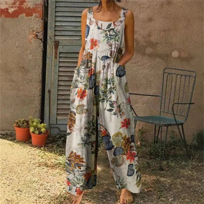 🌼 Lenge, vidám és teljesen rád illő! Női mintás, széles szárú overall