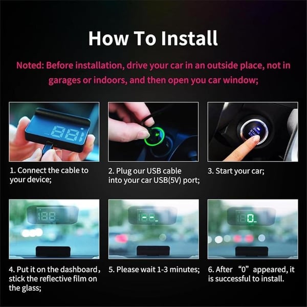 🚗 Head-up kijelzős autós GPS digitális sebességmérő – HUD autókhoz, teherautókhoz és motorkerékpárokhoz