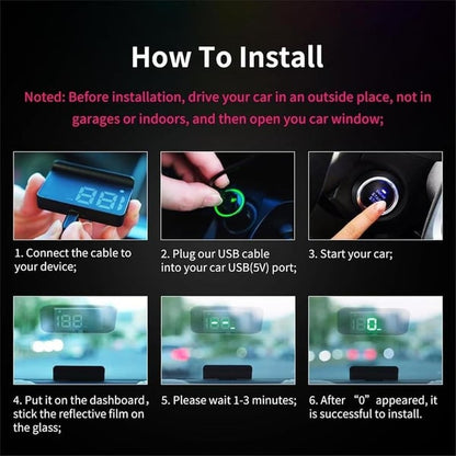 🚗 Head-up kijelzős autós GPS digitális sebességmérő – HUD autókhoz, teherautókhoz és motorkerékpárokhoz