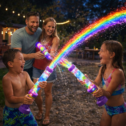 Színes, szivárvány alakú LED-es vízipisztoly