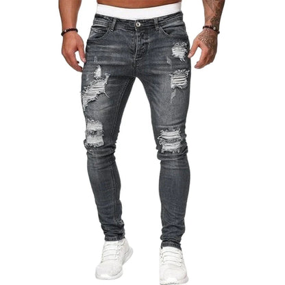 🔥🎁Új 50% KEDVEZMÉNY🔥Elegáns férfi skinny farmer kopott hatással