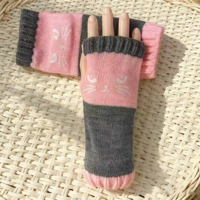 ❄️😻 Ujjatlan kesztyű macskás hímzéssel – meleg és stílusos télre ❄️