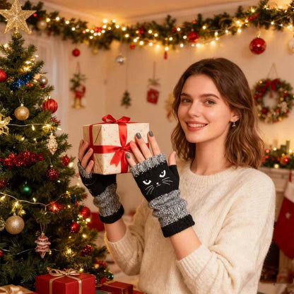❄️😻 Ujjatlan kesztyű macskás hímzéssel – meleg és stílusos télre ❄️
