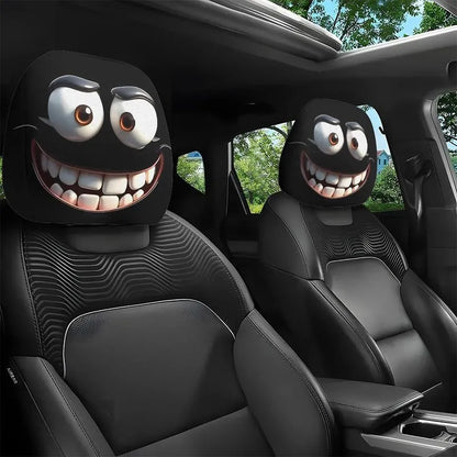 😆 Vicces autós fejtámla huzatok rajzfilm motívummal - 2D, univerzális 2D méret 🚗