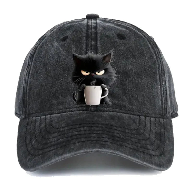😻Imádnivaló fekete vintage baseballsapka macskával