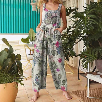 🌼 Lenge, vidám és teljesen rád illő! Női mintás, széles szárú overall
