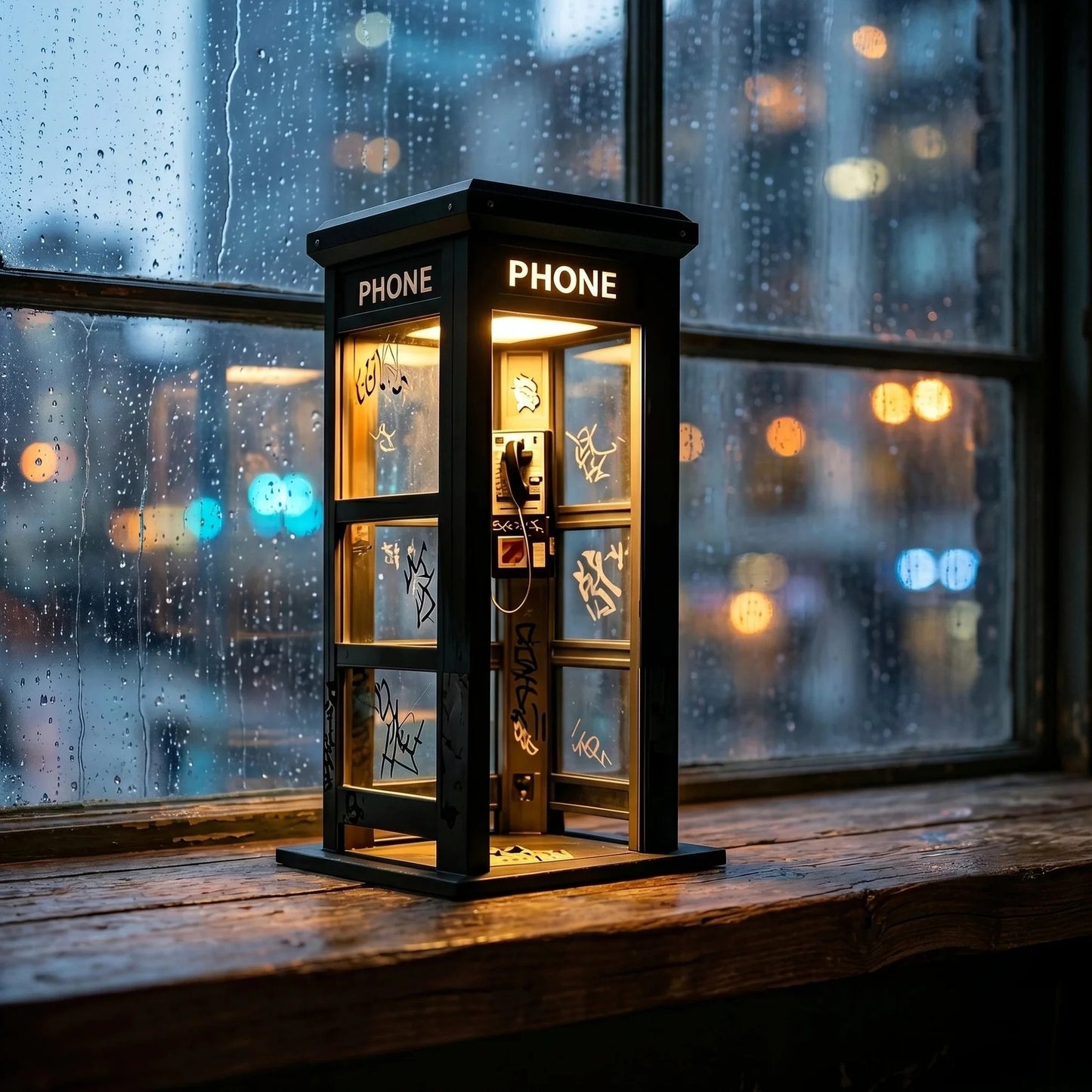 ✨Vintage hangulatot teremtő lámpa, telefonfülke stílusban