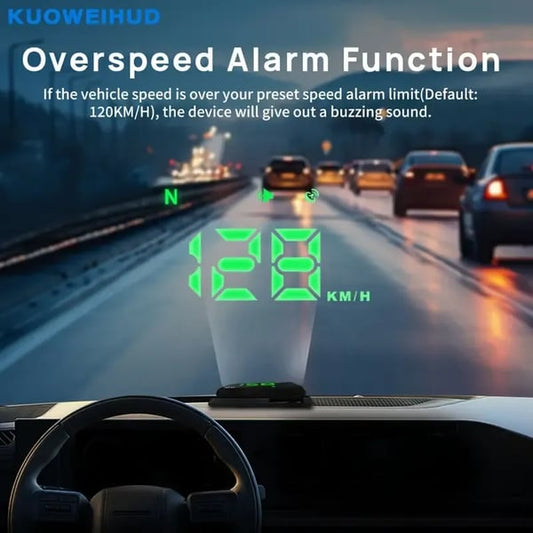🚗 Head-up kijelzős autós GPS digitális sebességmérő – HUD autókhoz, teherautókhoz és motorkerékpárokhoz