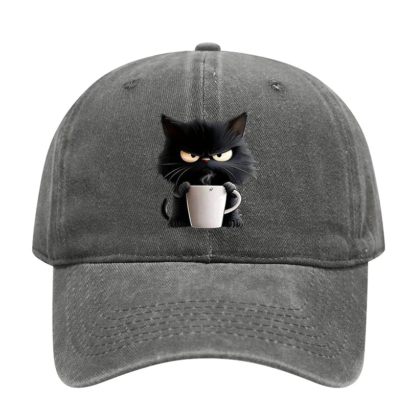 😻Imádnivaló fekete vintage baseballsapka macskával