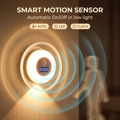 Időkorlátozott ajánlat – Intelligens LED-es óra és éjszakai lámpa mozgásérzékelővel