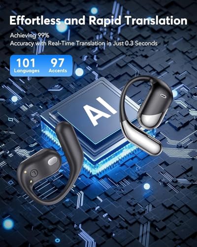 3 az 1-ben Bluetooth fordító fejhallgató utazáshoz/zenéhez/hívásokhoz, angol-spanyol fordító fejhallgató