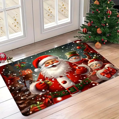 🎅 Karácsony előtti leárazás🎅 Karácsonyi konyhai lábtörlő Csúszásgátló szőnyeg Mosógépben mosható lábtörlő Kristálybársony