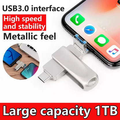 Többfunkciós, 4 az 1-ben nagy kapacitású pendrive a telefonodhoz