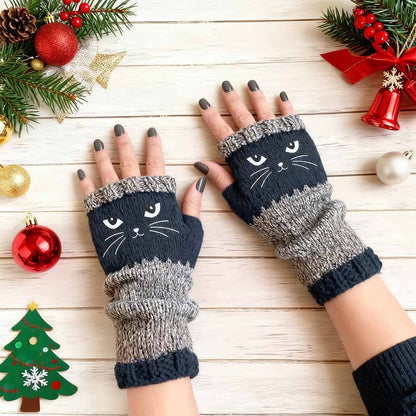 ❄️😻 Ujjatlan kesztyű macskás hímzéssel – meleg és stílusos télre ❄️