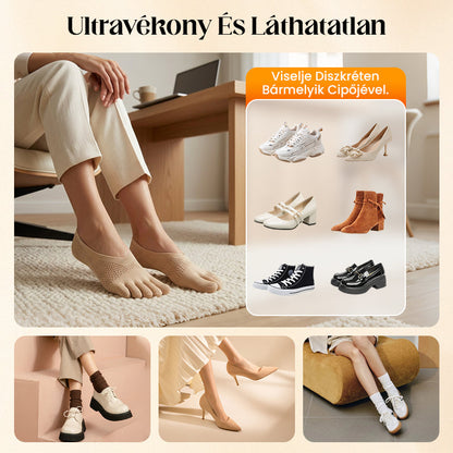 Uniszex láthatatlan korrekciós ötujjú zokni