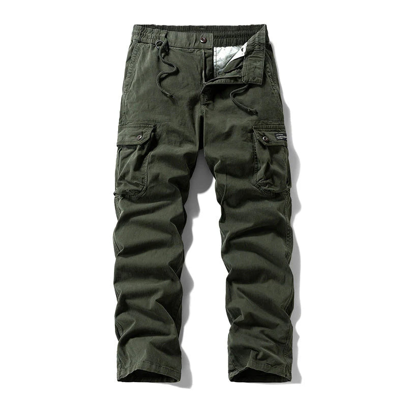 👖🛠️ Férfi taktikai nadrág 100% pamutból, khaki színben - sok zsebbel