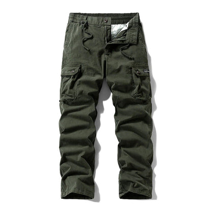 👖🛠️ Férfi taktikai nadrág 100% pamutból, khaki színben - sok zsebbel