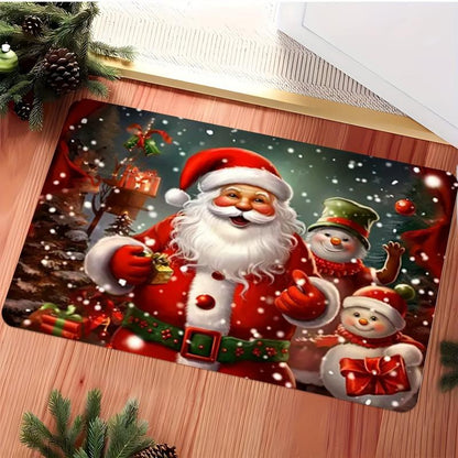 🎅 Karácsony előtti leárazás🎅 Karácsonyi konyhai lábtörlő Csúszásgátló szőnyeg Mosógépben mosható lábtörlő Kristálybársony